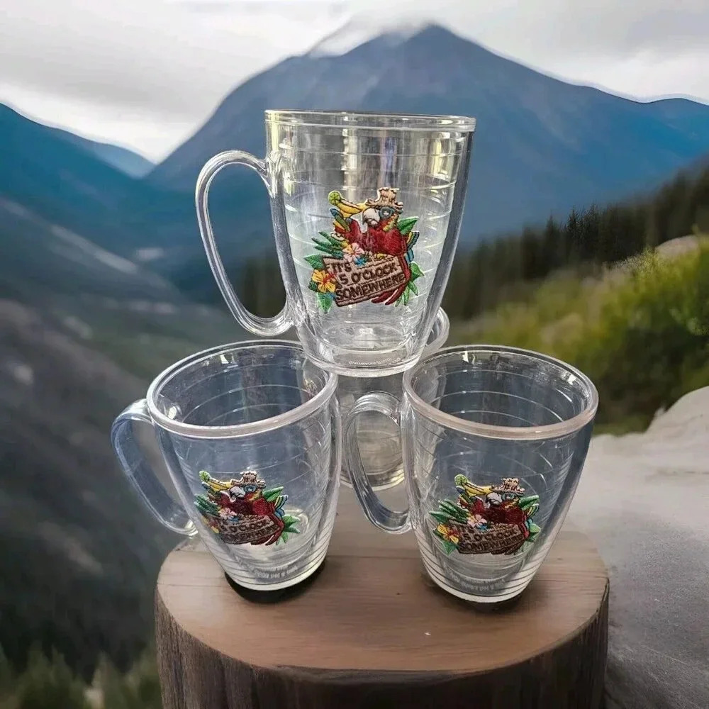 Tervis Margaritaville-It's 5 O'Clock Somewhere-Red Parrot Made in US Set Of 4